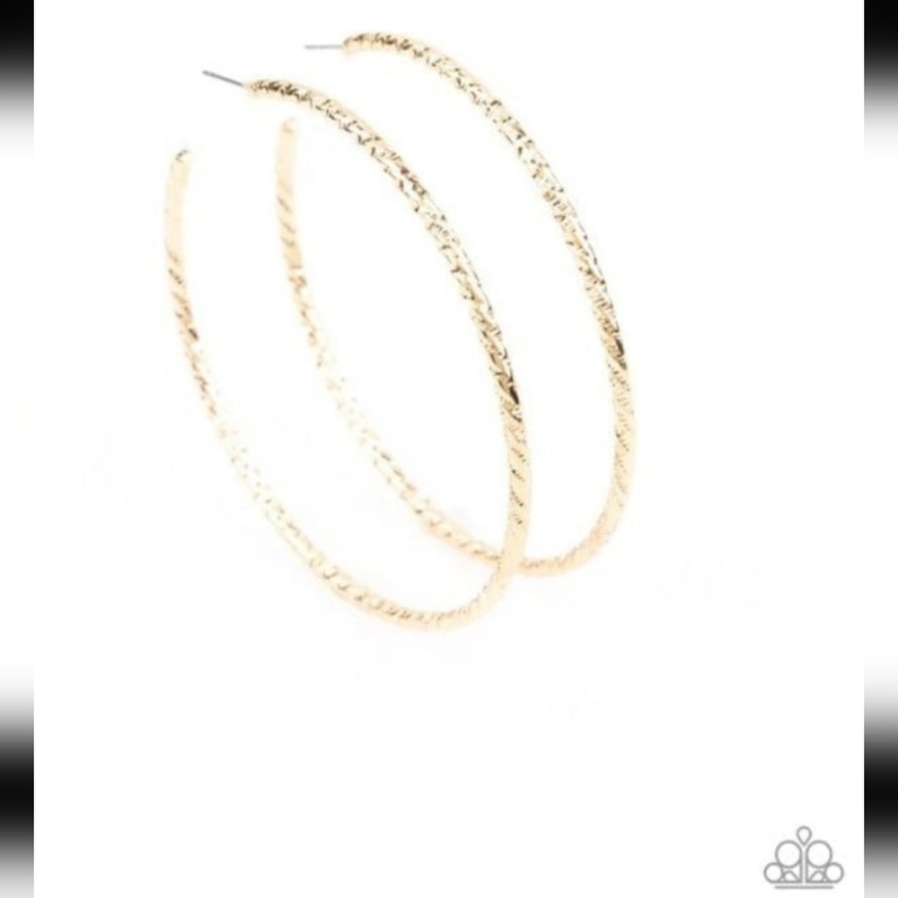 Voluptous Volume Gold Hoop Earring Trendy Fashion Jewelry Paparazzi